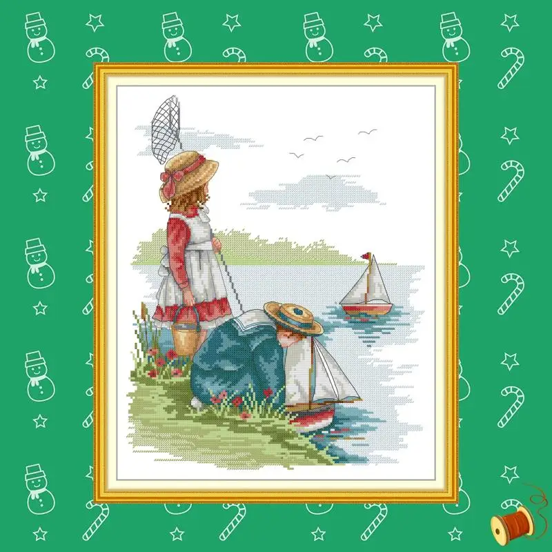 Joy Sunday Cross Stitch Kit The Girl By The Lake HD Pattern Printed Counted Fabric Aida 16/14/11CT DIY Embroidery Kits Beginner
Joy Sunday Cross Stitch Kit The Girl By The Lake HD Pattern Printed Counted Fabric Aida 16/14/11CT DIY Embroidery Kits Beginner