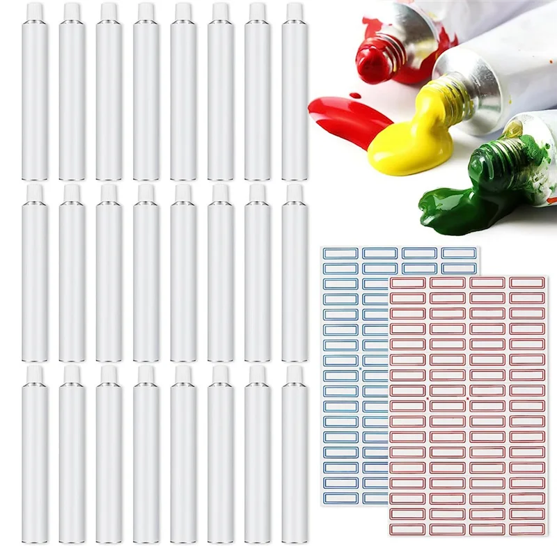 Ultra 48Pcs Empty Aluminum Paint Tubes 20 Ml For Store Remaining Paint Acrylic Oils Watercolor Gouaches, With 4 Sheets Label, Du
Ultra 48Pcs Empty Aluminum Paint Tubes 20 Ml For Store Remaining Paint Acrylic Oils Watercolor Gouaches, With 4 Sheets Label, Du