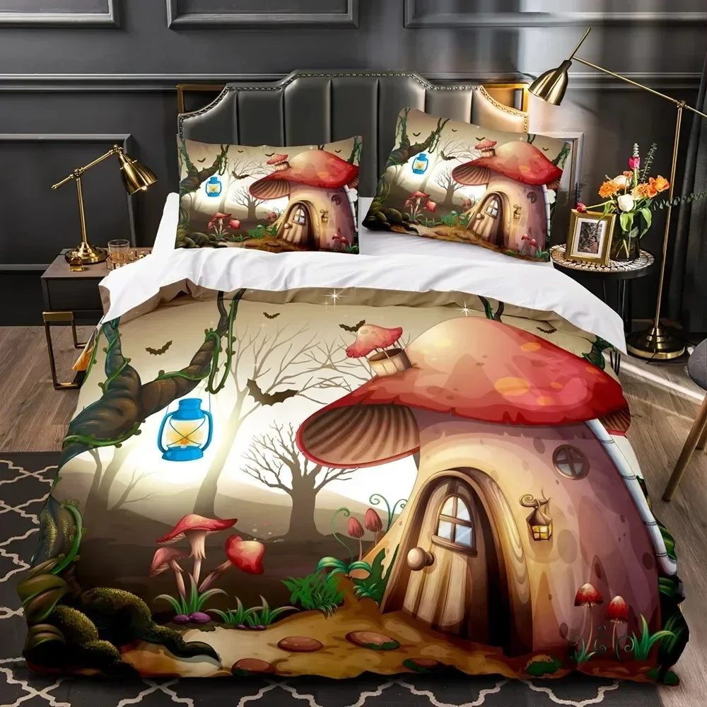 Mushroom Fairy Forest Magic Lilliputian Fungus Plant Bedding Set Boys Girls Twin Queen Size Duvet Cover Pillowcase Bed Fashion
Mushroom Fairy Forest Magic Lilliputian Fungus Plant Bedding Set Boys Girls Twin Queen Size Duvet Cover Pillowcase Bed Fashion