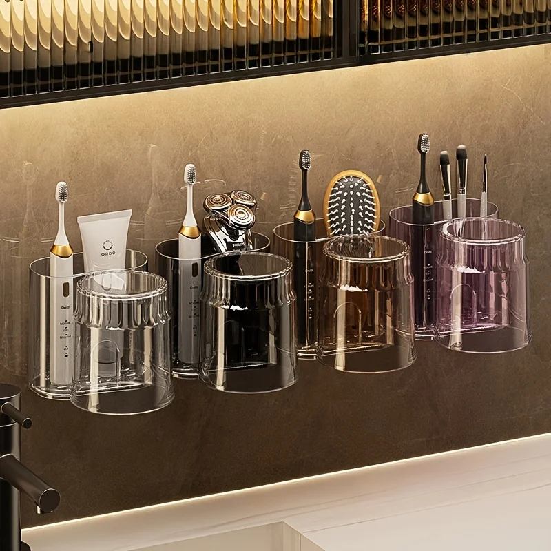 Toothbrush Holder With Mouthwash Cup, Wall Mounted Toothbrush Rack, Bathroom Organizer, Multifunctional Toothpaste Toothbrush
Toothbrush Holder With Mouthwash Cup, Wall Mounted Toothbrush Rack, Bathroom Organizer, Multifunctional Toothpaste Toothbrush