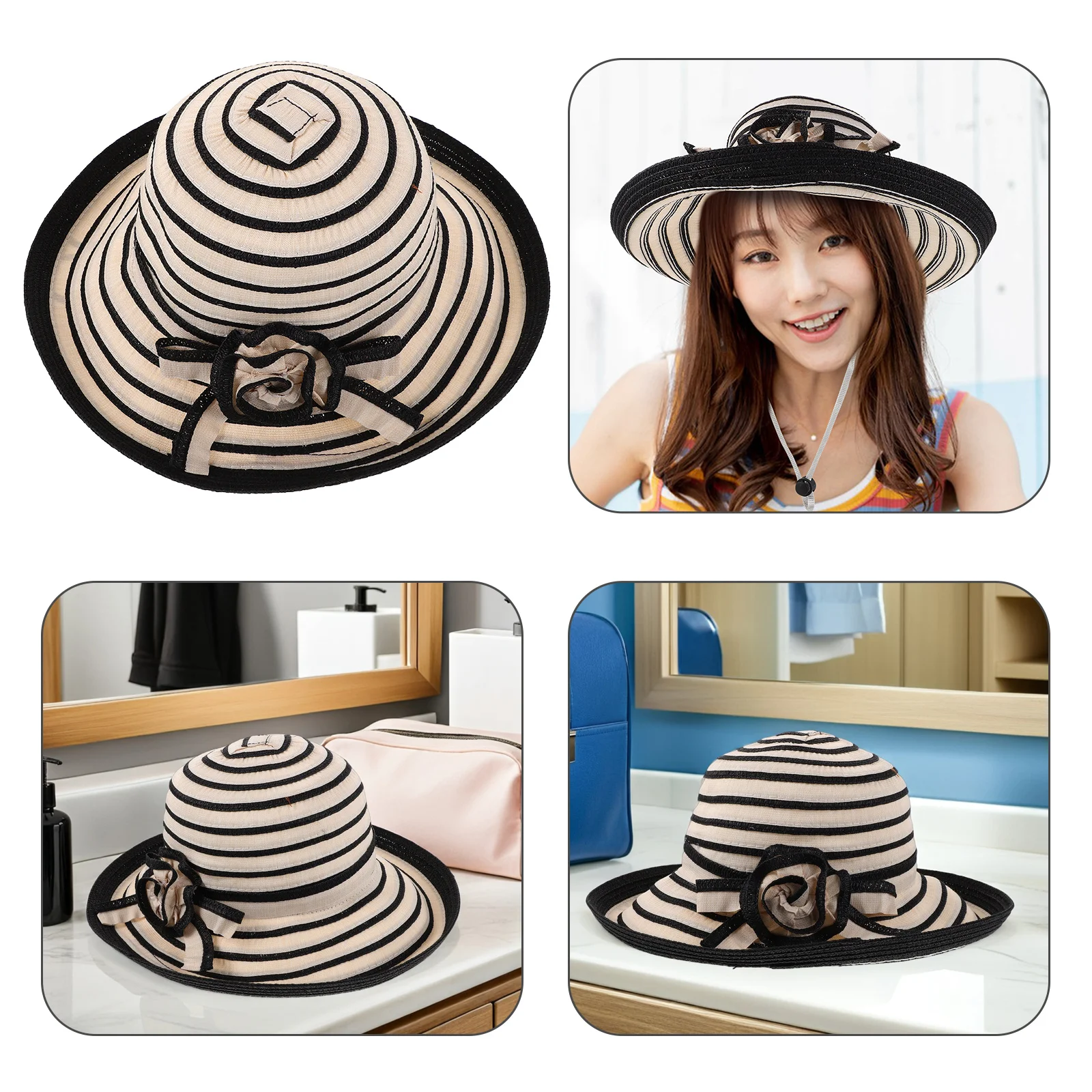 Stylish Wide Brim Straw Hat Beach Sun Hat Uv Protection Handwoven Panama Fedora Bucket Cap For Women Foldable Lightweight Travel 
Stylish Wide Brim Straw Hat Beach Sun Hat Uv Protection Handwoven Panama Fedora Bucket Cap For Women Foldable Lightweight Travel