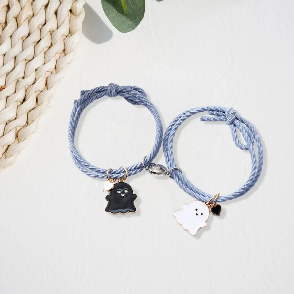 Elastic Rope Love Heart Magnet Suction Bracelet Halloween Ghost Pendant Couple Bracelet Men Women Jewelry Gift 2Pcs
Elastic Rope Love Heart Magnet Suction Bracelet Halloween Ghost Pendant Couple Bracelet Men Women Jewelry Gift 2Pcs