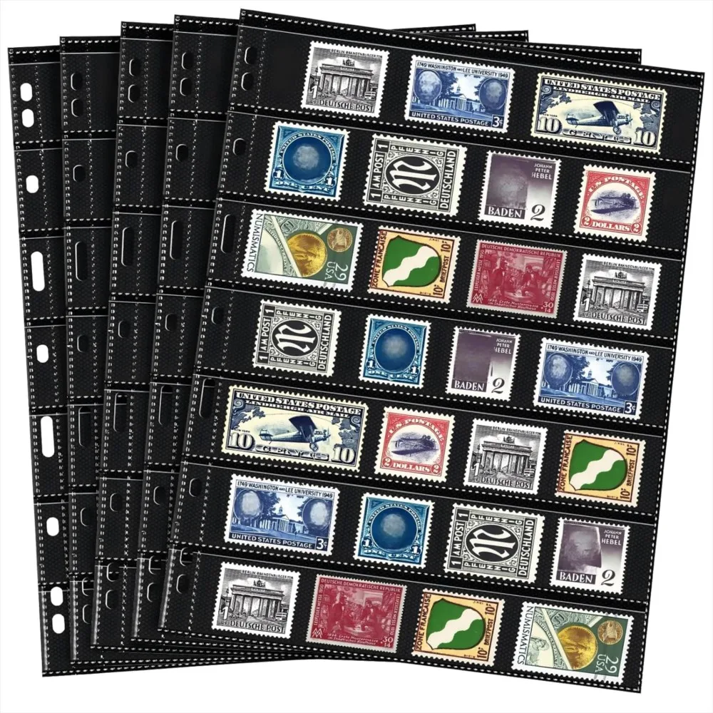 10-50pcs Double Sided Stamp Pages 9 Hole 7 Rows Binder Sleeves Stamp Album Inserts Stamp Collecting Supplies For StampCollection
10-50pcs Double Sided Stamp Pages 9 Hole 7 Rows Binder Sleeves Stamp Album Inserts Stamp Collecting Supplies For StampCollection