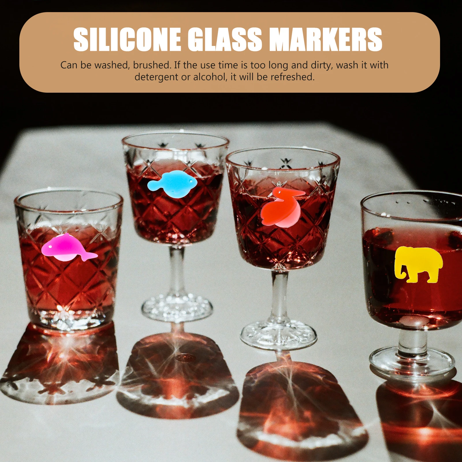 24pcs Silicone Wine Glass Markers Animal Shapes Drink Identifiers For Party Bar Wedding Cup Recognizer Kitchen Barware Tools
24pcs Silicone Wine Glass Markers Animal Shapes Drink Identifiers For Party Bar Wedding Cup Recognizer Kitchen Barware Tools