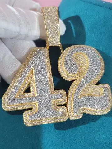 Custom Pave Cubic Zircon Letters&Numbers Pendant Iced Out Personalized Word Necklace With 12MM Cuban Link Chain Gift For Him