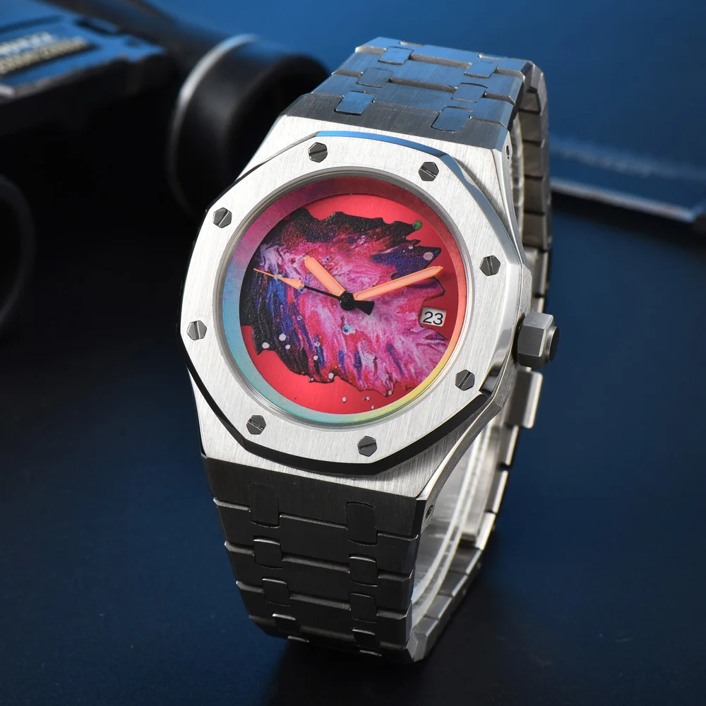 42.5mm men's NH35A movement Oak polygonal large dial automatic mechanical watch sapphire mirror steel strap
42.5mm men's NH35A movement Oak polygonal large dial automatic mechanical watch sapphire mirror steel strap
