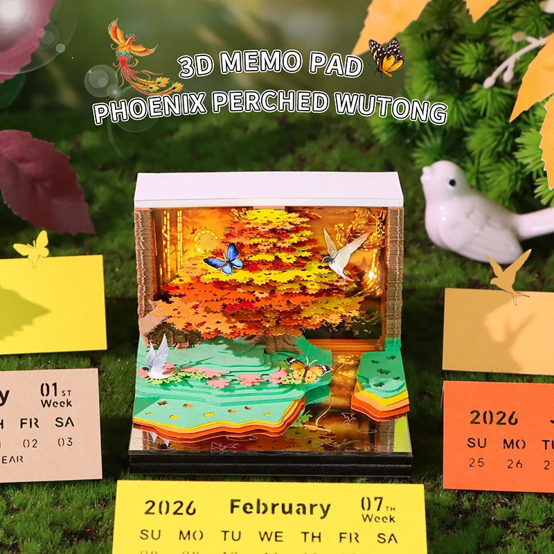 【W】Time Piece Calendar 2026 Desk Calendar With LED Light 3D Tear-away Calendar Paper Carving Art Memo Pad Notepad Gift Christmas
【W】Time Piece Calendar 2026 Desk Calendar With LED Light 3D Tear-away Calendar Paper Carving Art Memo Pad Notepad Gift Christmas
