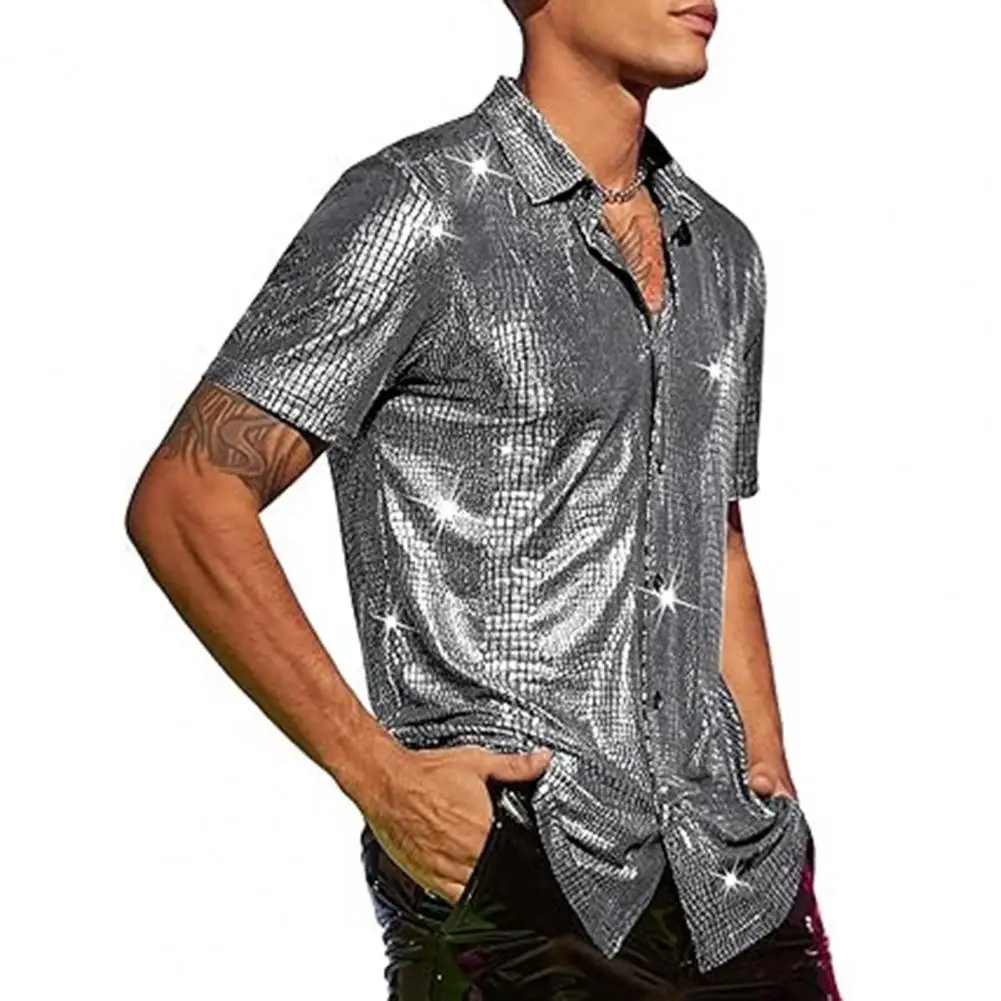Men Top Shiny Satin Men's Performance Shirt with Turn-down Collar Single-breasted Design for Club Party Disco Stage Show Men
Men Top Shiny Satin Men's Performance Shirt with Turn-down Collar Single-breasted Design for Club Party Disco Stage Show Men