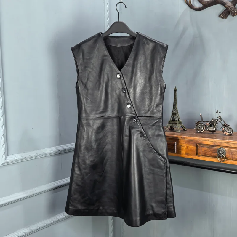 Autumn New Sle Women's Genuine Leather Dr eepskin Vest Svel Slimming Versatile Mid-Length A-Line Skirt
Autumn New Sle Women's Genuine Leather Dr eepskin Vest Svel Slimming Versatile Mid-Length A-Line Skirt