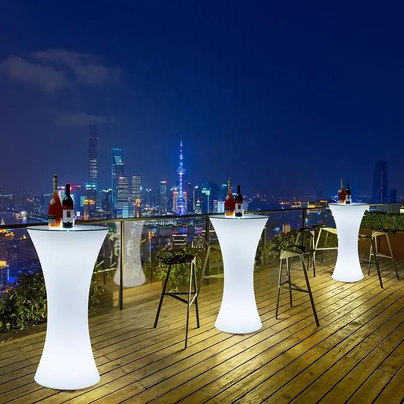Outdoor LED Glowing Bar Table, Cocktail Party Event Furniture, Light-Up Tall Drink Table, Creative Lounge High Table and Chairs
Outdoor LED Glowing Bar Table, Cocktail Party Event Furniture, Light-Up Tall Drink Table, Creative Lounge High Table and Chairs