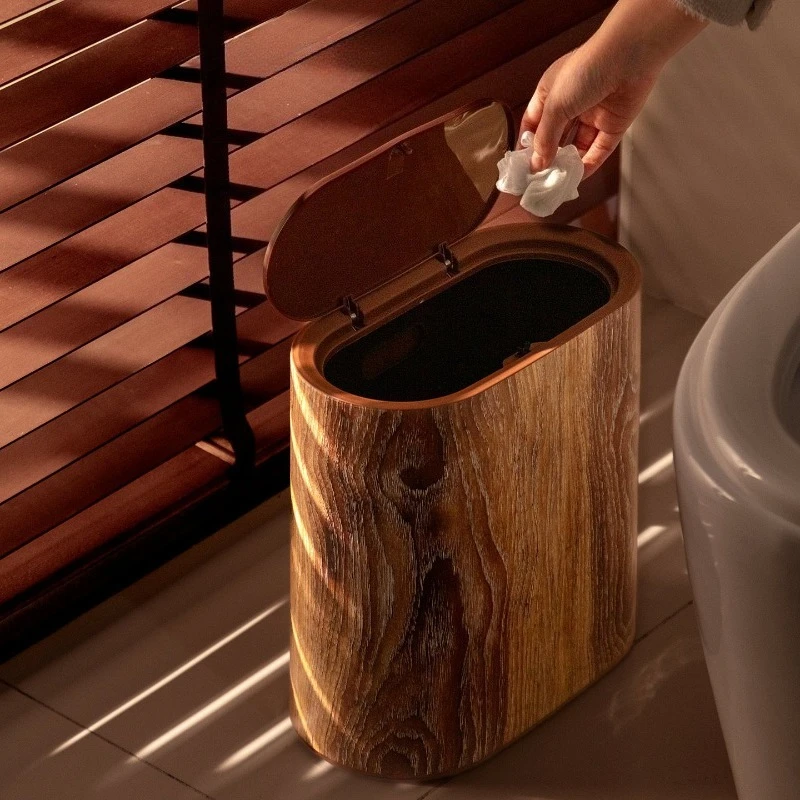 Wood Grain Trash Can with Lid Bathroom Litter Bins Large Capacity Wastebasket Living Room Toilet Retro Household Recycle Bin
Wood Grain Trash Can with Lid Bathroom Litter Bins Large Capacity Wastebasket Living Room Toilet Retro Household Recycle Bin