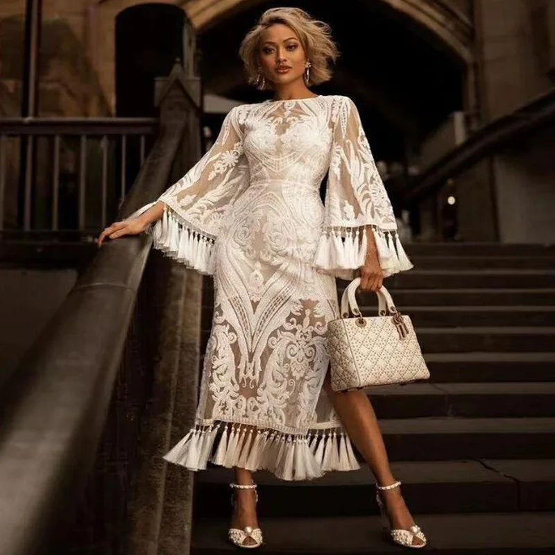 European and american women's clothing Banquet Party Evening Gown AmazonwishLace Embroidery Tassel Dress Two-Piece Set
European and american women's clothing Banquet Party Evening Gown AmazonwishLace Embroidery Tassel Dress Two-Piece Set