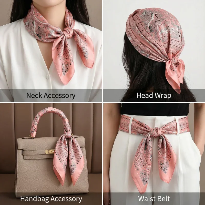 Women's Vintage Printed Square Scarf Multi-purpose Neck Head Waist Bandana Soft Silk Feel Hair Band Bag Decor Fashion Accessorie
Women's Vintage Printed Square Scarf Multi-purpose Neck Head Waist Bandana Soft Silk Feel Hair Band Bag Decor Fashion Accessorie