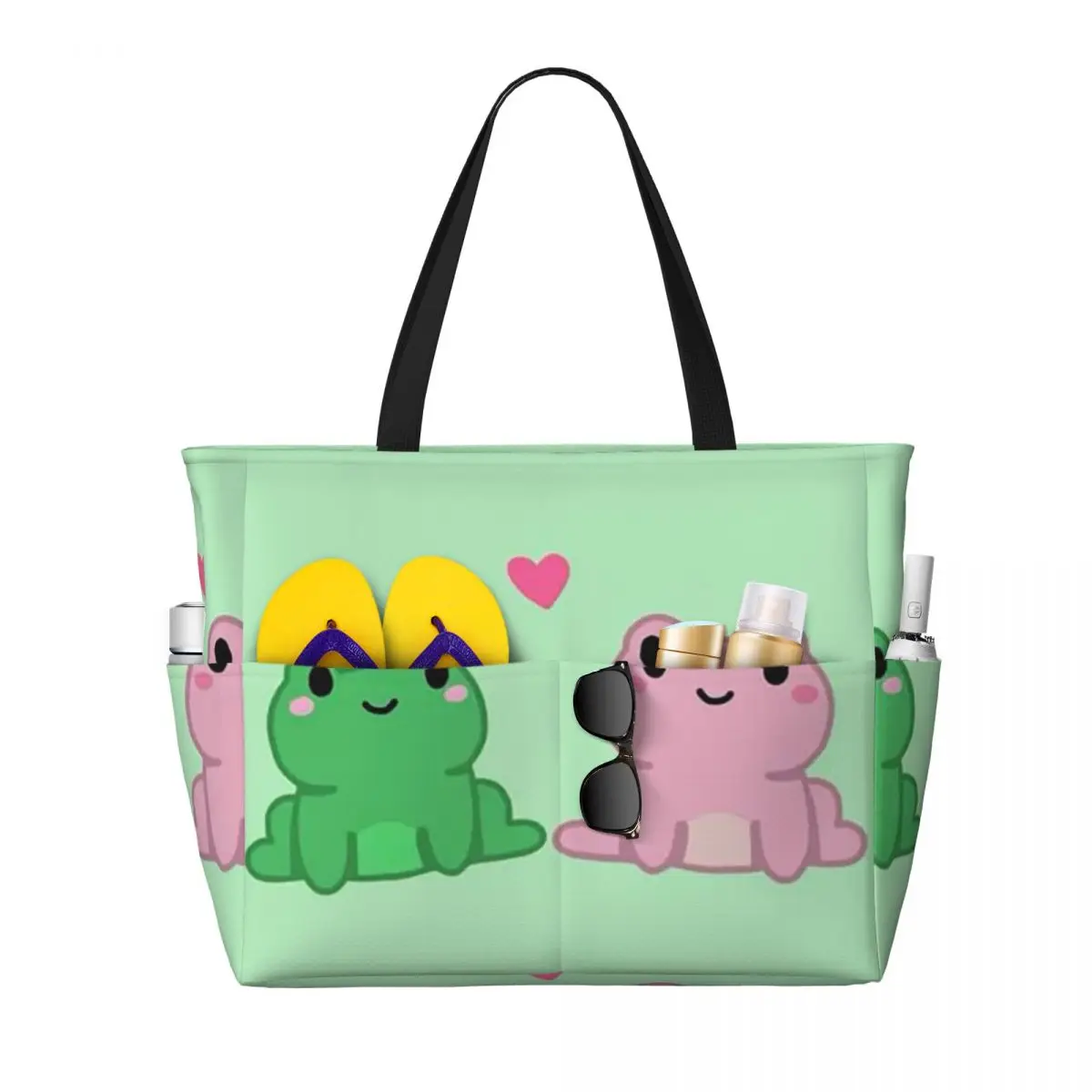 Two Frog Love Heart Cartoon Beach Tote Bag Sport Gym Yoga Duffle Large Tote Bag Women Travel Bag Fitness bag
Two Frog Love Heart Cartoon Beach Tote Bag Sport Gym Yoga Duffle Large Tote Bag Women Travel Bag Fitness bag