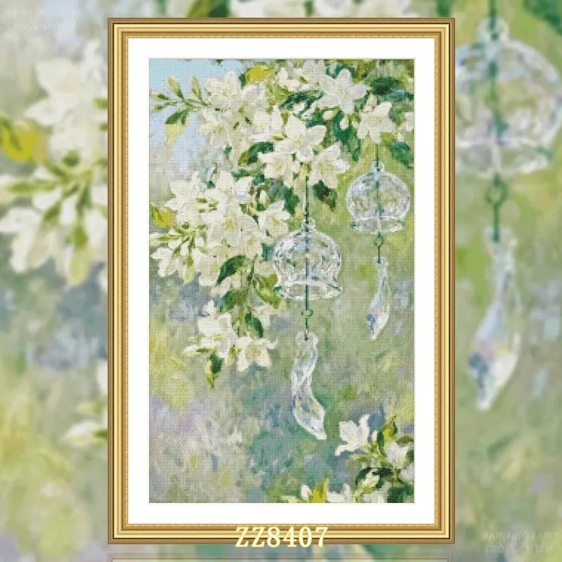 ZZ8407- Flower Wind Chime 14CT 16CT 18CT Printed On Canvas Cross Stitch DIY Set Needlework Embroidery 75 Colors
ZZ8407- Flower Wind Chime 14CT 16CT 18CT Printed On Canvas Cross Stitch DIY Set Needlework Embroidery 75 Colors
