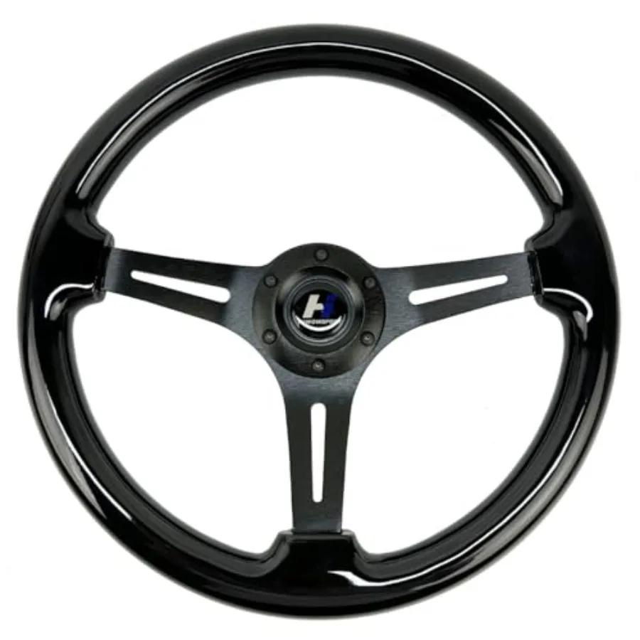 14inch Universal Classic Wood Grain Steering Wheel Brushed 3 Spoke 1.5inch Depth Black Steering Wheel with Horn Button 6 bolts
14inch Universal Classic Wood Grain Steering Wheel Brushed 3 Spoke 1.5inch Depth Black Steering Wheel with Horn Button 6 bolts