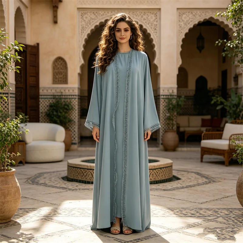 Lace Muslim Women Kimono Cardigan Long Dress 2 Piece Set Dubai Abaya Turkey Kaftan Islam Jalabiya Kebaya Femme Ensembles Caftan
Lace Muslim Women Kimono Cardigan Long Dress 2 Piece Set Dubai Abaya Turkey Kaftan Islam Jalabiya Kebaya Femme Ensembles Caftan