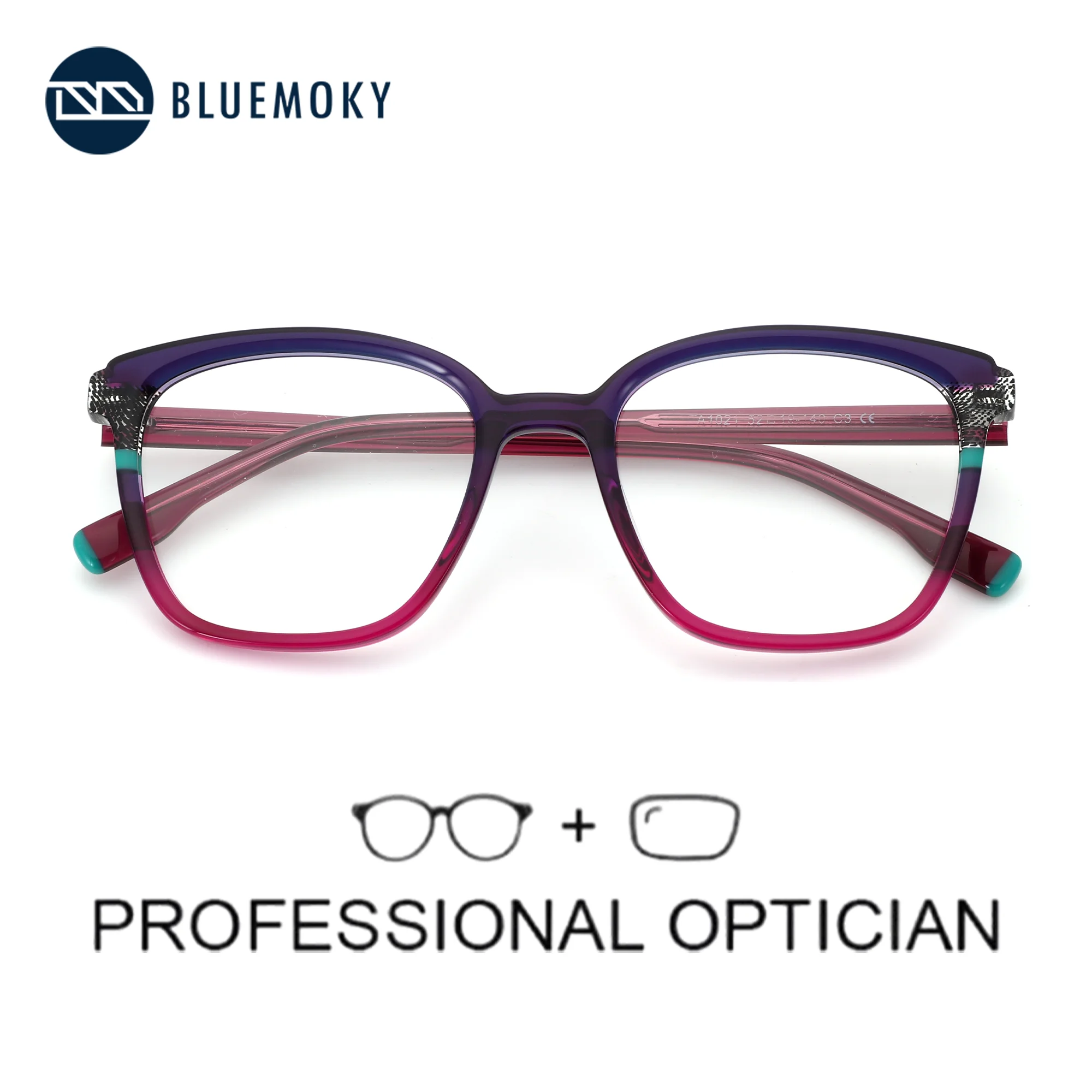 BLUEMOKY S Size Fashion Square Prescription Glasses Handmade Acetate Anti Blue Light Photochromic Optical Eyewear For Women
BLUEMOKY S Size Fashion Square Prescription Glasses Handmade Acetate Anti Blue Light Photochromic Optical Eyewear For Women