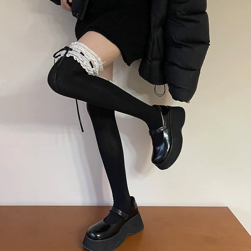 Sweet Girls Long Socks Stockings Women Bandage Ribbon Bow Knee High Socks Thigh High Stockings Lolita Lace Ruffle Socks Stocking
Sweet Girls Long Socks Stockings Women Bandage Ribbon Bow Knee High Socks Thigh High Stockings Lolita Lace Ruffle Socks Stocking