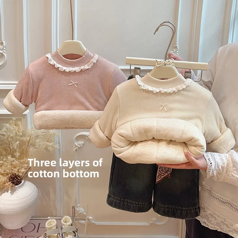 Fall/Winter Girls' Versatile Three-Layer Quilted Thickened Base Layer Baby Fashion Long-Sleeve Top Casual Children's Wear
Fall/Winter Girls' Versatile Three-Layer Quilted Thickened Base Layer Baby Fashion Long-Sleeve Top Casual Children's Wear