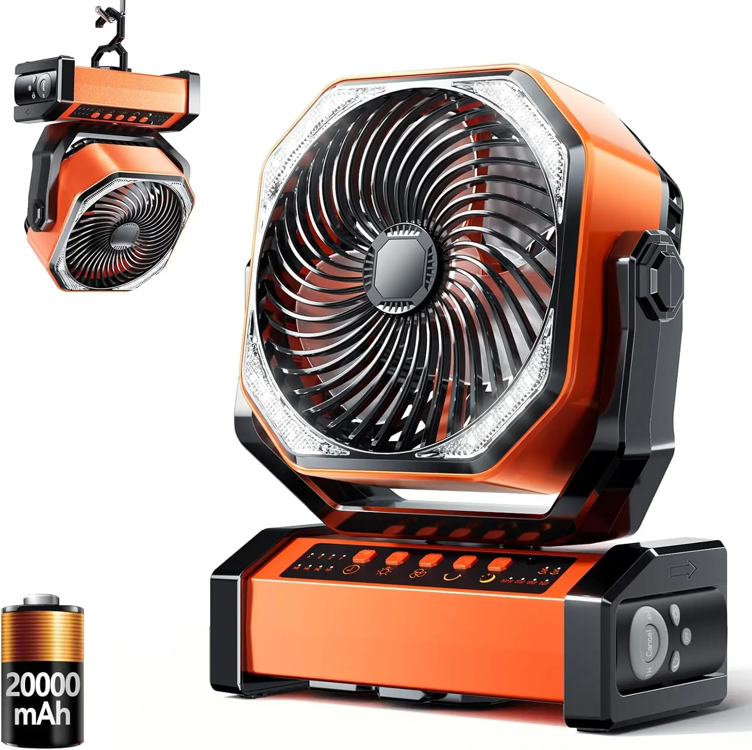 Portable Camping Fan with LED Light, 20000mAh Battery, 4 Speeds, USB Powered for Outdoor Activities
Portable Camping Fan with LED Light, 20000mAh Battery, 4 Speeds, USB Powered for Outdoor Activities