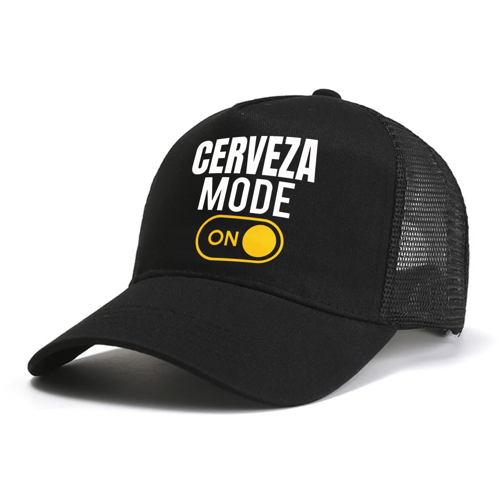 CERVEZA MODE ON Spanish baseball cap Humor Beer Lovers cap adjustable outdoor summer mesh Breathable Snapback hats gorras
CERVEZA MODE ON Spanish baseball cap Humor Beer Lovers cap adjustable outdoor summer mesh Breathable Snapback hats gorras