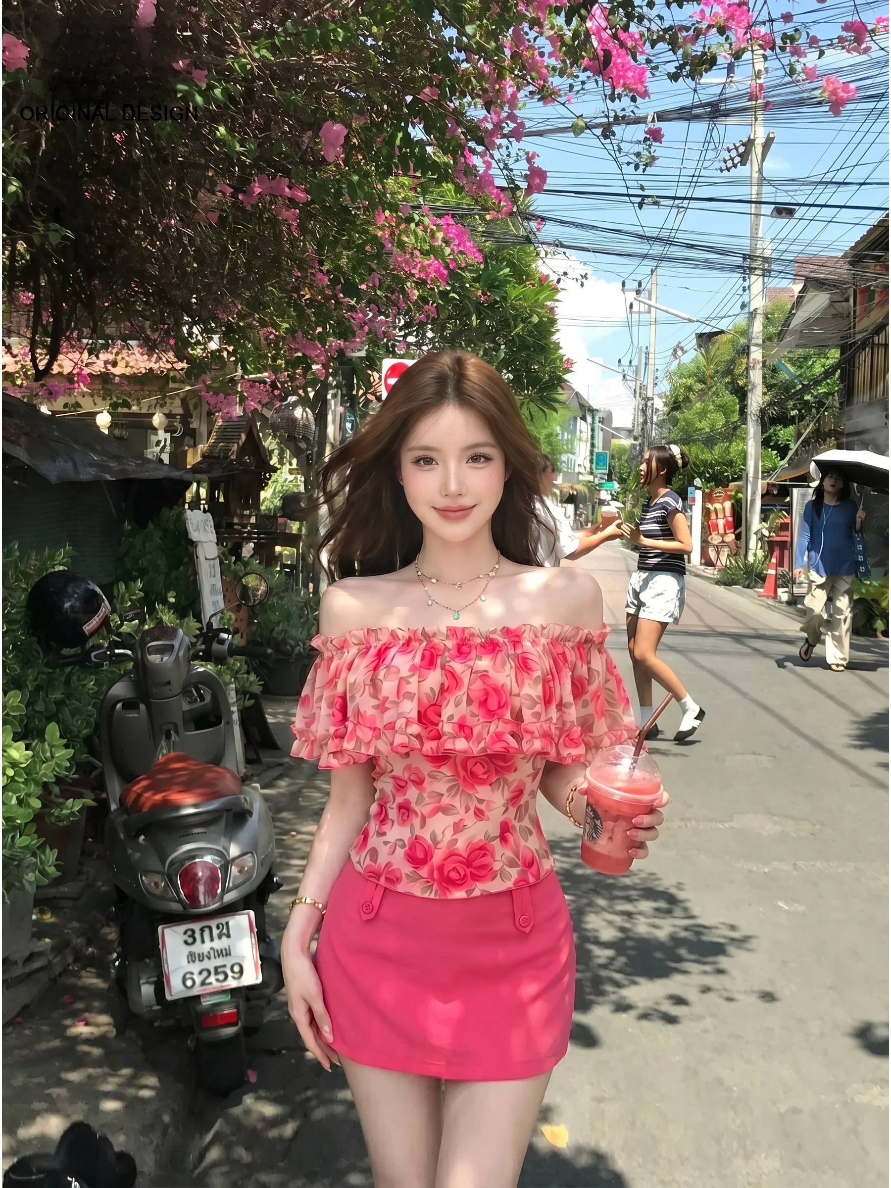 Floral Lace Trim Blouse Shirt Women's Summer New Design Two-Piece Set High Waist Skirt One-Shoulder Casual Style Polyest...
Floral Lace Trim Blouse Shirt Women's Summer New Design Two-Piece Set High Waist Skirt One-Shoulder Casual Style Polyest...