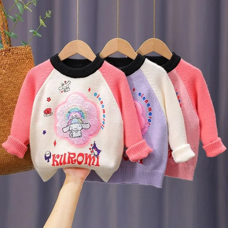 Girls spring and autumn new Kuromi sequin sweater sweater for children and middle-aged children cartoon pattern sweater base
Girls spring and autumn new Kuromi sequin sweater sweater for children and middle-aged children cartoon pattern sweater base