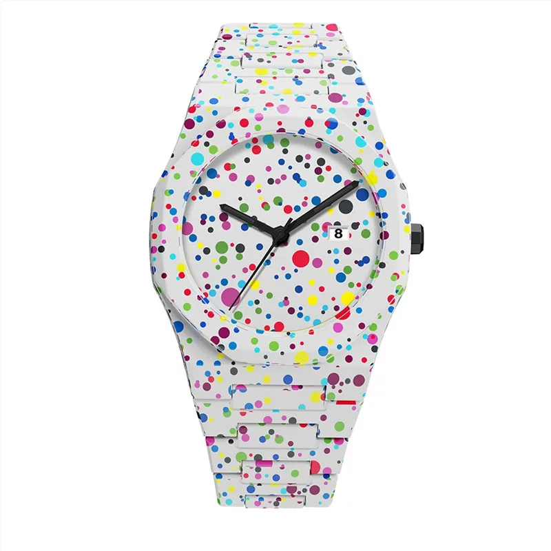 2025 Advanced Dreamy Colored Polka Dot Dial Black and White Calendar Waterproof Men's Watch Casual Plastic Sports Clock
2025 Advanced Dreamy Colored Polka Dot Dial Black and White Calendar Waterproof Men's Watch Casual Plastic Sports Clock