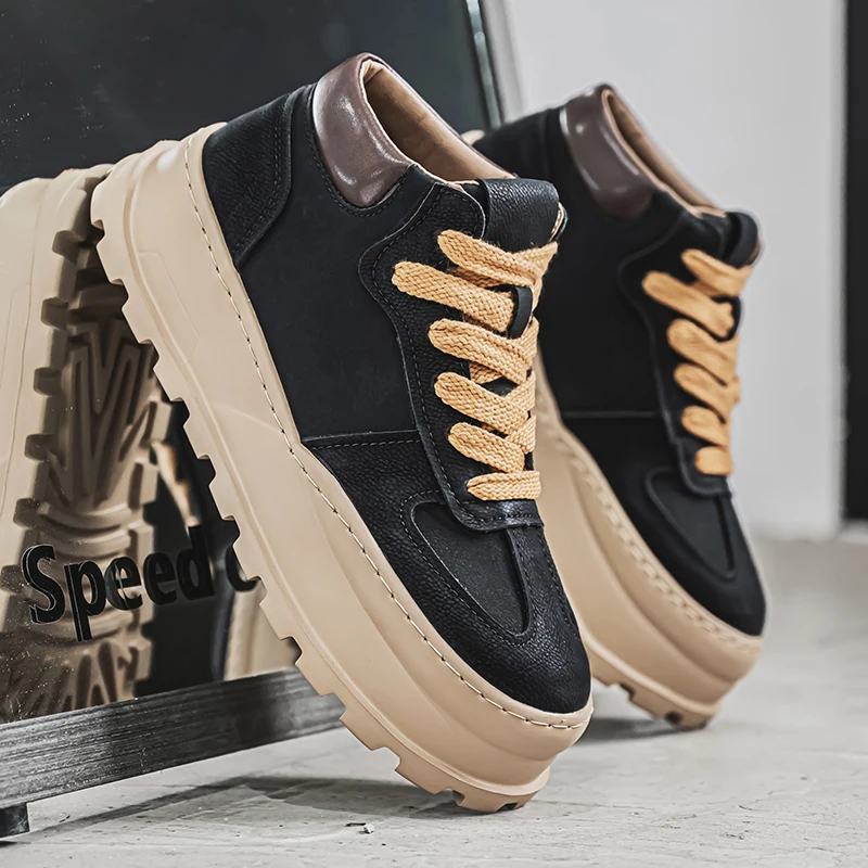 Men's Sneakers British Style Men's Sports Sneaker Thick Bottom Trainers Shoes Men Trendy All-match Wear-resistant New Arrival
Men's Sneakers British Style Men's Sports Sneaker Thick Bottom Trainers Shoes Men Trendy All-match Wear-resistant New Arrival