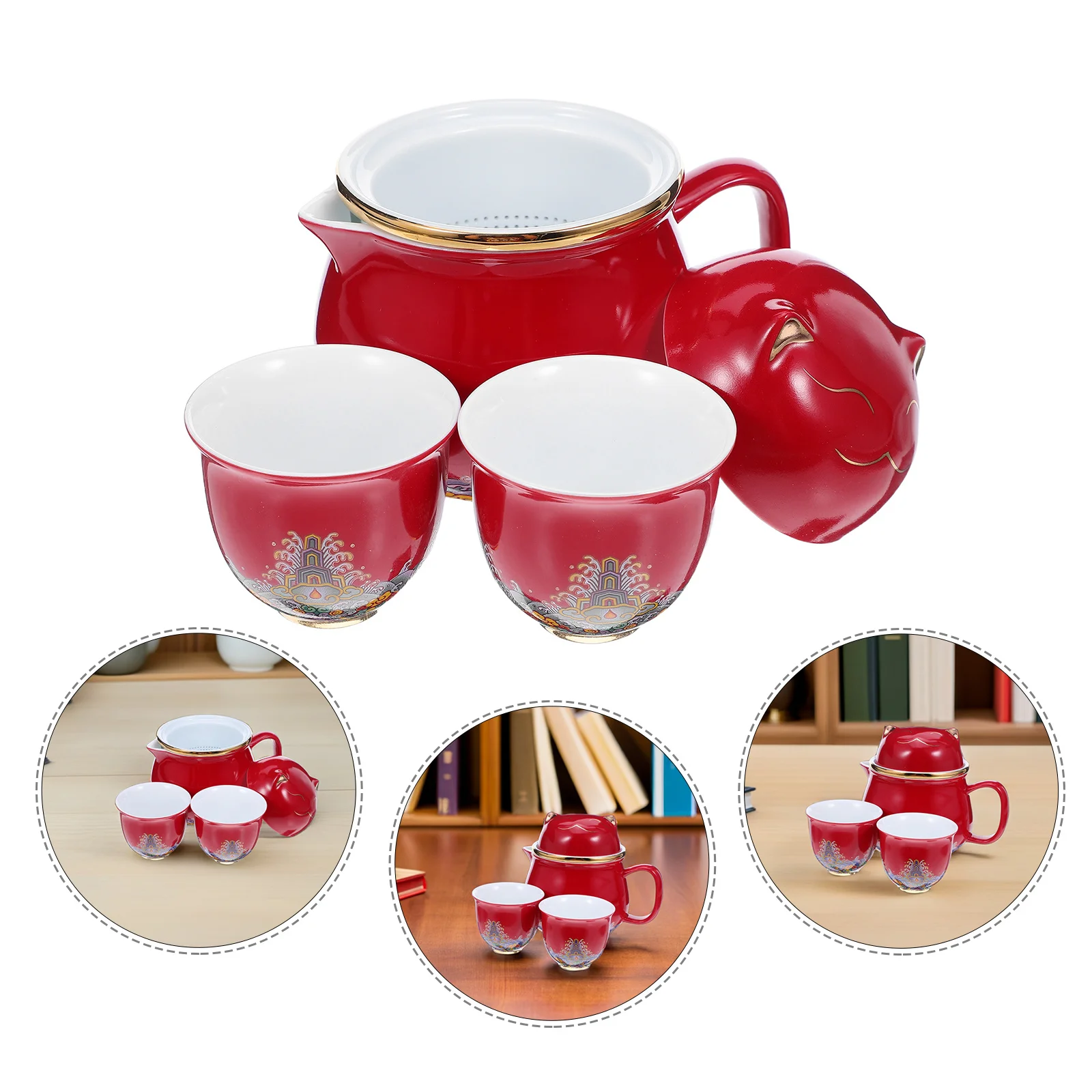 1Set Gold-Accented Lucky Cat Ceramic Porcelain Gongfu Tea Set Portable Teapot Cups Office Travel Relaxation Chinese Kungfu
1Set Gold-Accented Lucky Cat Ceramic Porcelain Gongfu Tea Set Portable Teapot Cups Office Travel Relaxation Chinese Kungfu