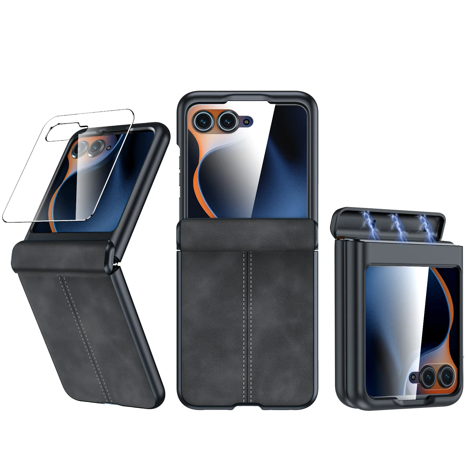 for Motorola Razr 70 2025/60 2025/Razr 50 2024,with Hinge Protection,Screen Protector,Thin PU Leather Matte Case-Black
for Motorola Razr 70 2025/60 2025/Razr 50 2024,with Hinge Protection,Screen Protector,Thin PU Leather Matte Case-Black