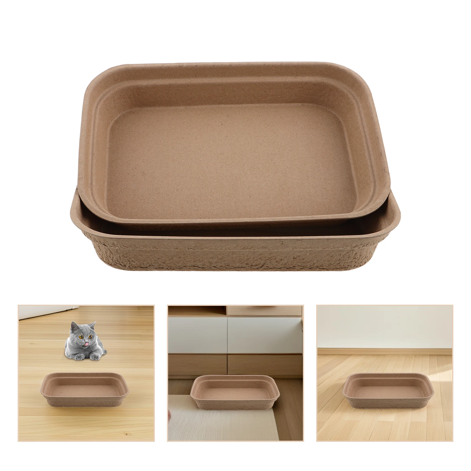 2pcs Cat Litter Box Thicken Splash Proof Large Pulp Cat Litter Box Pet Supplies Toilet Tray Bedpan Kitten Boxes For Home Travel
2pcs Cat Litter Box Thicken Splash Proof Large Pulp Cat Litter Box Pet Supplies Toilet Tray Bedpan Kitten Boxes For Home Travel