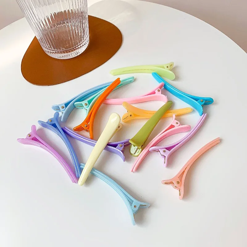 Korean version plastic candy colored hair clip, hair duckbill clip, DIY production of semi transparent duckbill clip
Korean version plastic candy colored hair clip, hair duckbill clip, DIY production of semi transparent duckbill clip