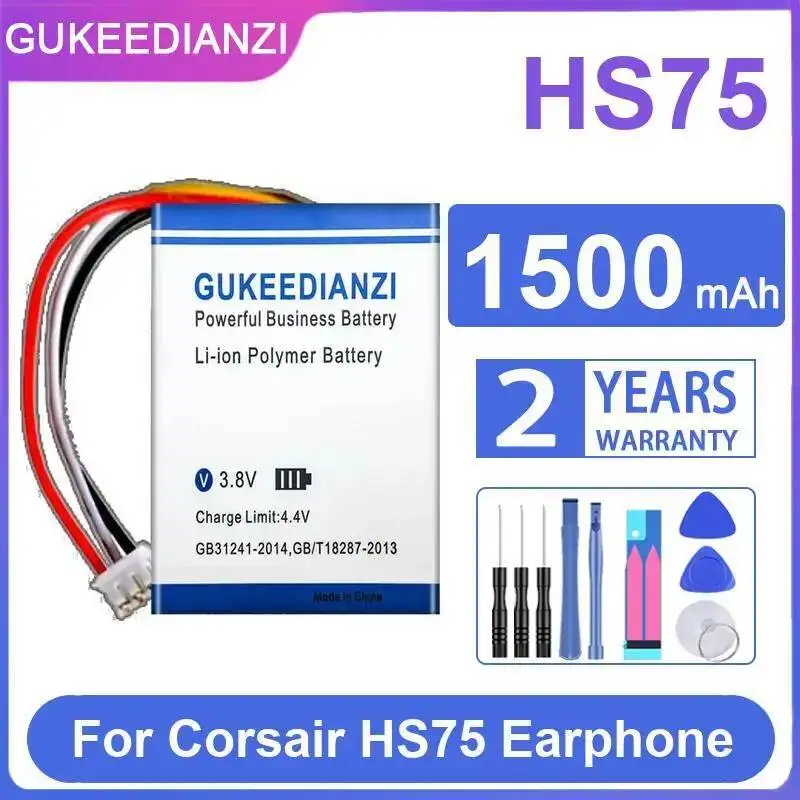 High Performance 1500Mah Stable For Corsair HS75 Earphone Battery
High Performance 1500Mah Stable For Corsair HS75 Earphone Battery