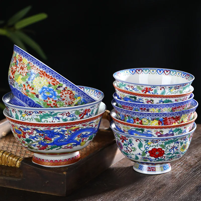 Bowl household tableware Chinese ceramic underglaze color retro desktop ornament large capacity personal special enamel color
Bowl household tableware Chinese ceramic underglaze color retro desktop ornament large capacity personal special enamel color