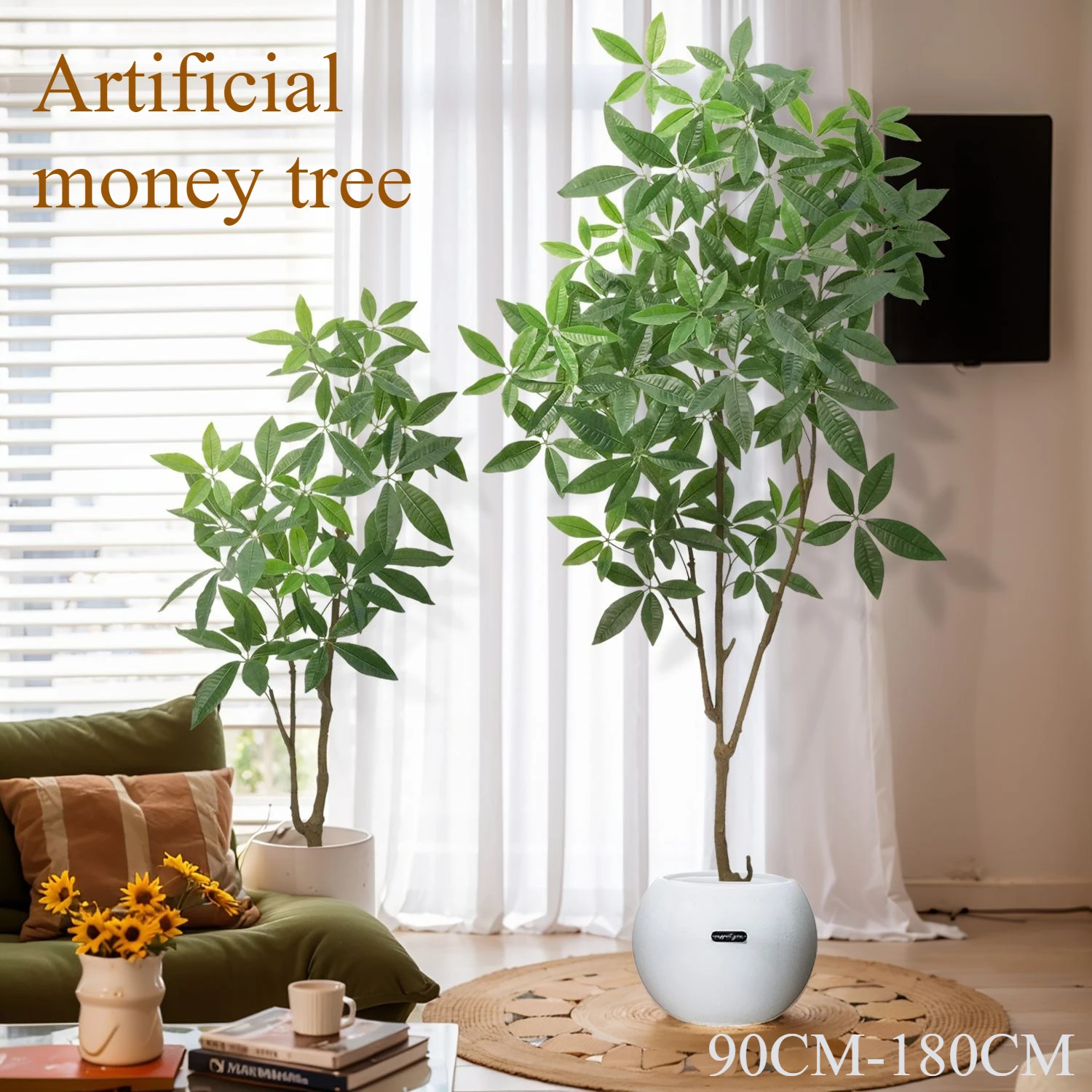 Artificial Green Plant Money Tree 90CM To 180CM Large Plant Money Tree Potted Plant Hotel and Shopping Mall Floor Decoration
Artificial Green Plant Money Tree 90CM To 180CM Large Plant Money Tree Potted Plant Hotel and Shopping Mall Floor Decoration
