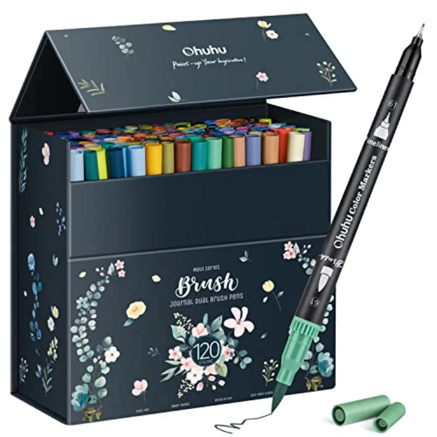 Markers for Adult Coloring Books No Bleeding 120 Colors Coloring Markers Water-based Dual Tips Fineliner and Brush Drawing Pens
Markers for Adult Coloring Books No Bleeding 120 Colors Coloring Markers Water-based Dual Tips Fineliner and Brush Drawing Pens
