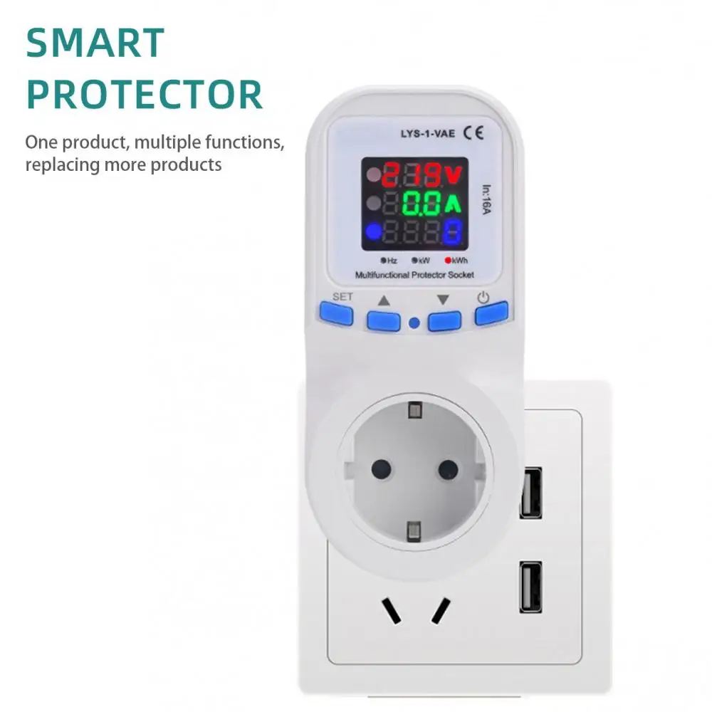 16A Large Screen Display Metering Socket 220V Overvoltage And Undervoltage Protector Electronic Multifunctional Protector Socket
16A Large Screen Display Metering Socket 220V Overvoltage And Undervoltage Protector Electronic Multifunctional Protector Socket