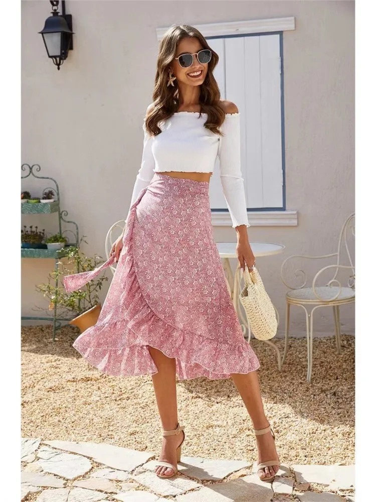 Fashion Print Split Irregular Skirts For Women Summer Casual Beach Bohemia Beach Skirt A Line Skirt Female Chiffon Ruffle Skirt
Fashion Print Split Irregular Skirts For Women Summer Casual Beach Bohemia Beach Skirt A Line Skirt Female Chiffon Ruffle Skirt