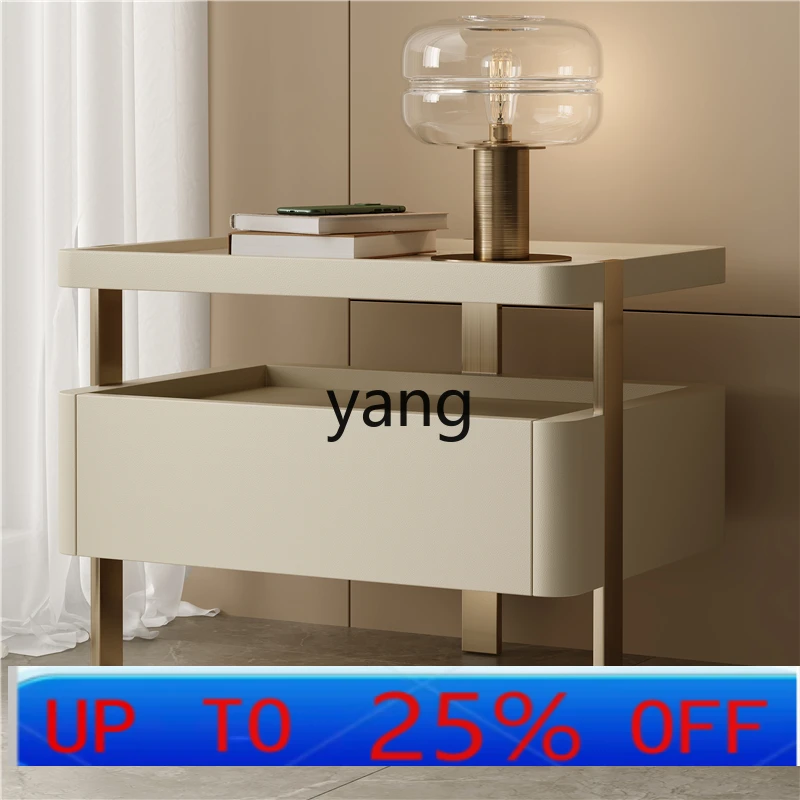 LMM Italian minimalist bedside table rock slab creative modern simple solid wood storage cabinet
LMM Italian minimalist bedside table rock slab creative modern simple solid wood storage cabinet