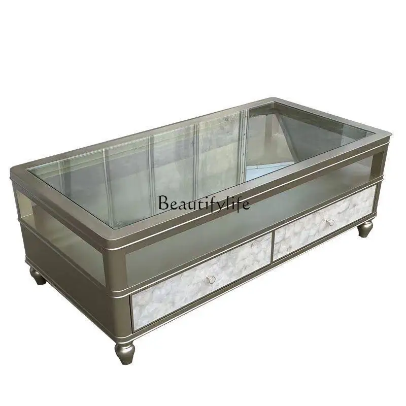 American light luxury TV cabinet living room modern simple paint furniture coffee table combination 
American light luxury TV cabinet living room modern simple paint furniture coffee table combination