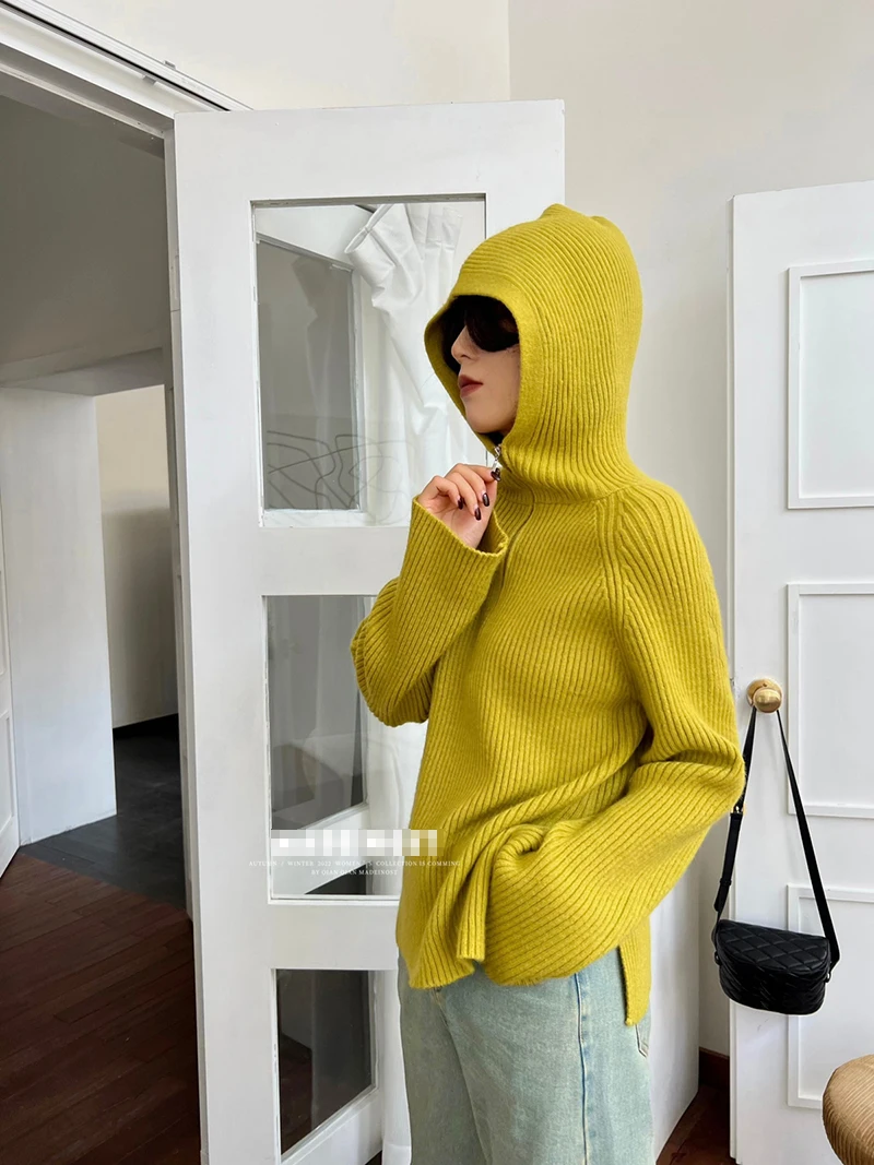 Autumn Knitted Tops Hooded Zipper Thickened Sweater Long Sleeve Knitwears y2k Clothes Korean Fashion Knit Pullover Sweater Women
Autumn Knitted Tops Hooded Zipper Thickened Sweater Long Sleeve Knitwears y2k Clothes Korean Fashion Knit Pullover Sweater Women