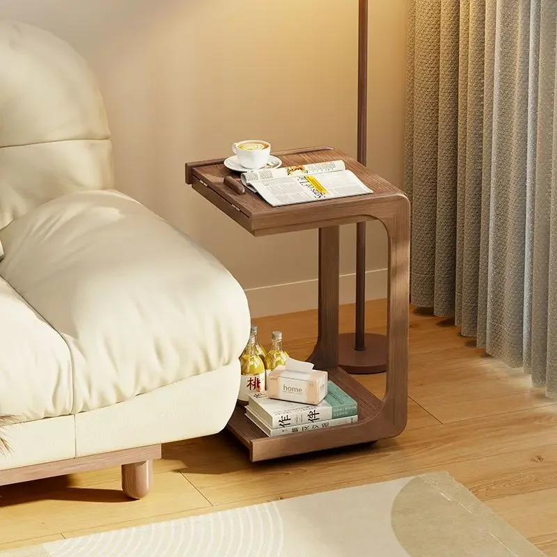 Solid wood simple coffee table movable C-shaped corner table flip bedside table living room with wheels small tea
Solid wood simple coffee table movable C-shaped corner table flip bedside table living room with wheels small tea