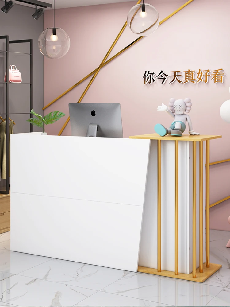 Barber shop light luxury cashier clothing shop small counter beauty reception desk nordic business reception funiture
Barber shop light luxury cashier clothing shop small counter beauty reception desk nordic business reception funiture