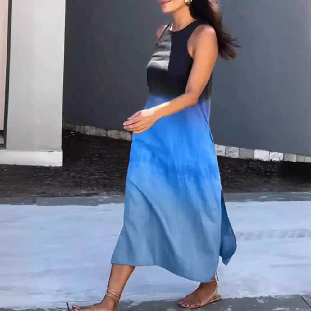 Loose Fit Dress Elegant Gradient Colorblock Midi Dress for Women O Neck Loose Fit Summer Dress for Dating Party Vacation Women
Loose Fit Dress Elegant Gradient Colorblock Midi Dress for Women O Neck Loose Fit Summer Dress for Dating Party Vacation Women