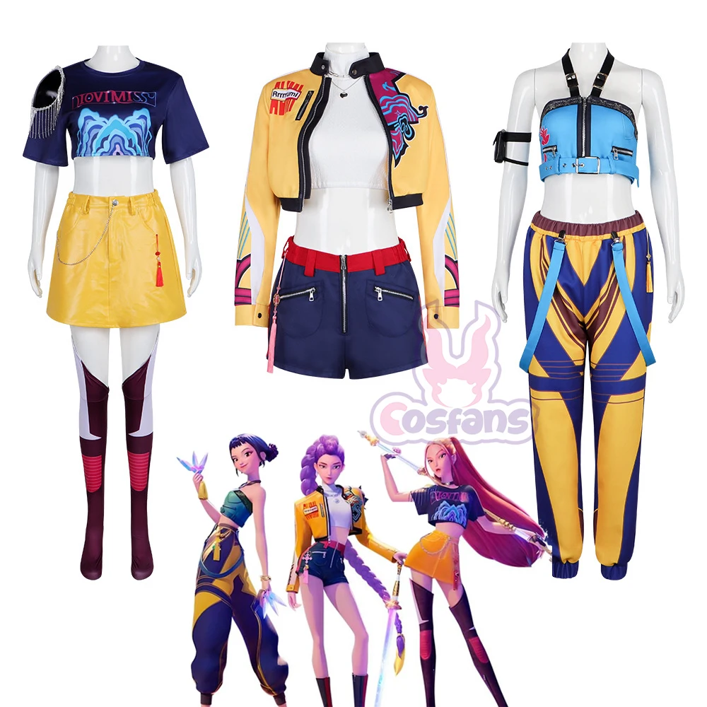 Anime KPop Demon Hunters Superstar Rumi Mira Zoey Cosplay Costume Full Set Girl Group Suit Women Halloween Party Roleplay Dress
Anime KPop Demon Hunters Superstar Rumi Mira Zoey Cosplay Costume Full Set Girl Group Suit Women Halloween Party Roleplay Dress