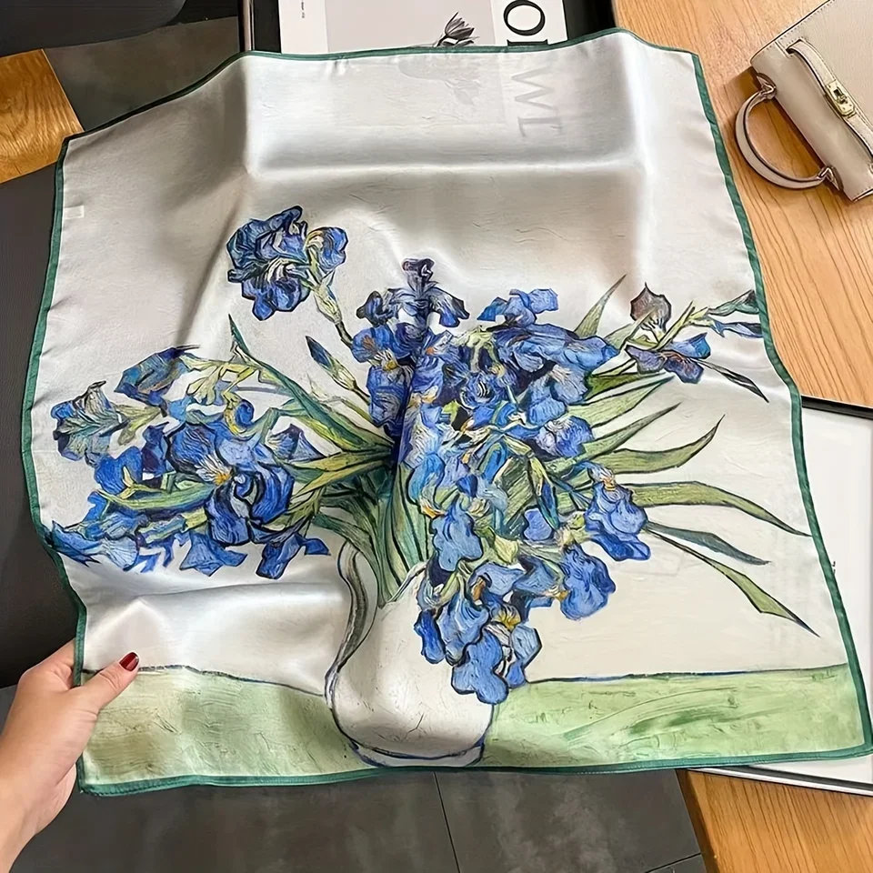 27.55" Oil Painting Flower Printed Square Scarf Elegant Thin Smooth Neck Scarf Literary Decorative Silky Headband For Women
27.55" Oil Painting Flower Printed Square Scarf Elegant Thin Smooth Neck Scarf Literary Decorative Silky Headband For Women