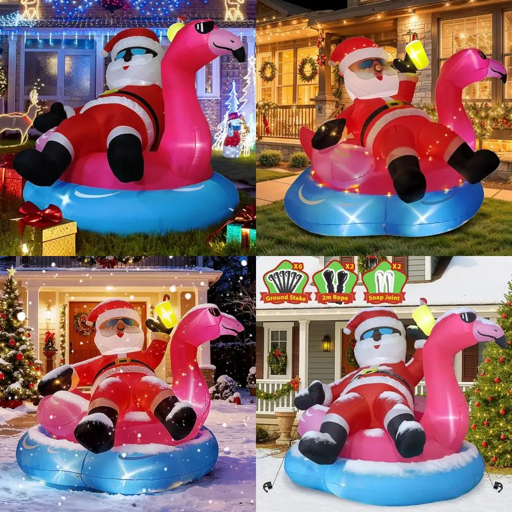6.5FT Santa Riding Flamingo Inflatable Christmas Decor with LED Lights for Outdoor and Indoor Holiday Celebrations
6.5FT Santa Riding Flamingo Inflatable Christmas Decor with LED Lights for Outdoor and Indoor Holiday Celebrations