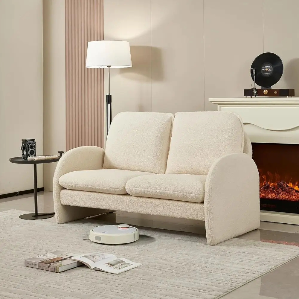Upholstered 2-Seater Loveseat Sofa in Sherpa Lamb Fabric for Living Room, Bedroom, and Office
Upholstered 2-Seater Loveseat Sofa in Sherpa Lamb Fabric for Living Room, Bedroom, and Office